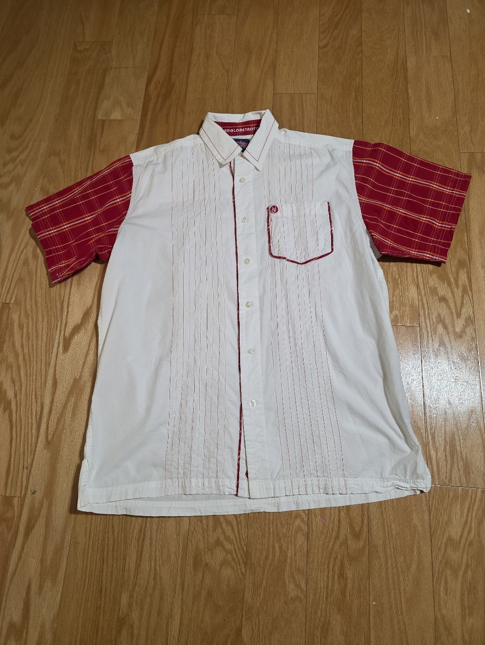HARLEM GLOBETROTTERS Shirt Button-down White Red Men's Size XL